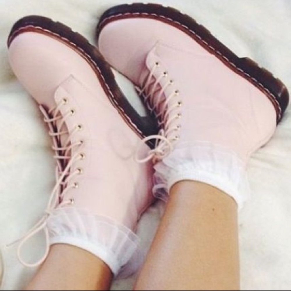 Doc Marten inspired pink boots